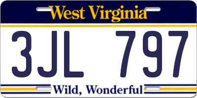 WV license plate 3JL797