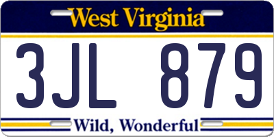 WV license plate 3JL879