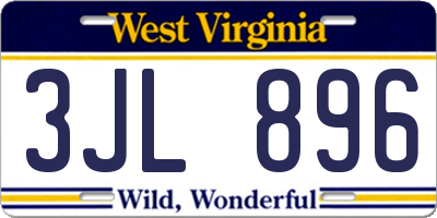 WV license plate 3JL896