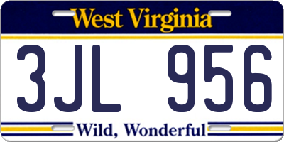 WV license plate 3JL956