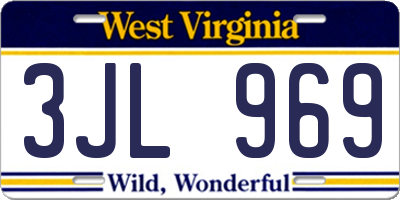 WV license plate 3JL969