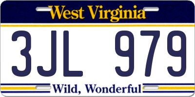 WV license plate 3JL979