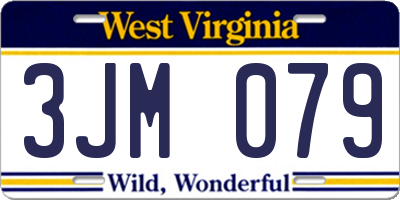 WV license plate 3JM079