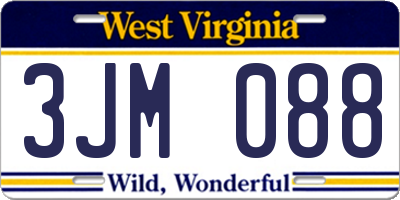 WV license plate 3JM088