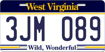WV license plate 3JM089