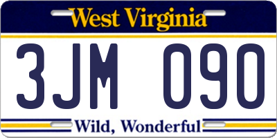 WV license plate 3JM090
