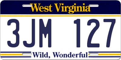 WV license plate 3JM127