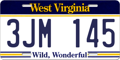 WV license plate 3JM145