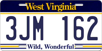 WV license plate 3JM162