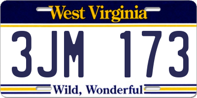 WV license plate 3JM173
