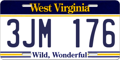 WV license plate 3JM176