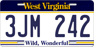 WV license plate 3JM242