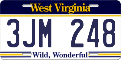 WV license plate 3JM248