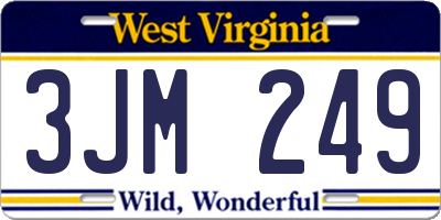 WV license plate 3JM249