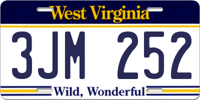 WV license plate 3JM252