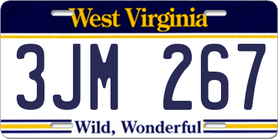 WV license plate 3JM267