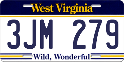 WV license plate 3JM279