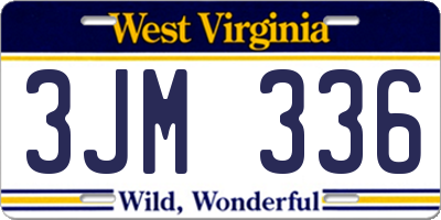 WV license plate 3JM336