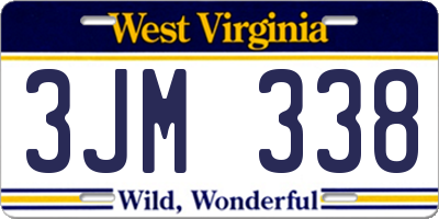 WV license plate 3JM338