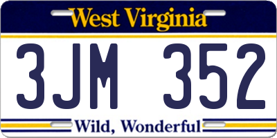 WV license plate 3JM352