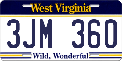 WV license plate 3JM360
