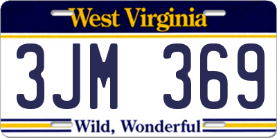 WV license plate 3JM369