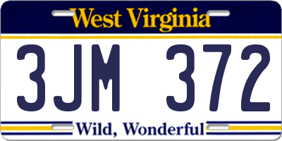 WV license plate 3JM372