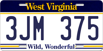 WV license plate 3JM375