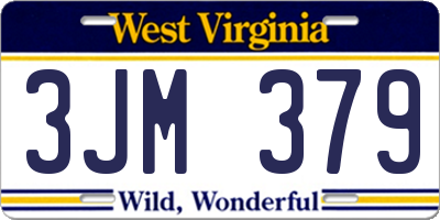 WV license plate 3JM379