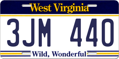 WV license plate 3JM440