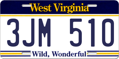 WV license plate 3JM510