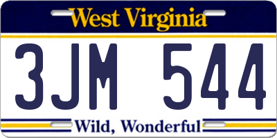 WV license plate 3JM544