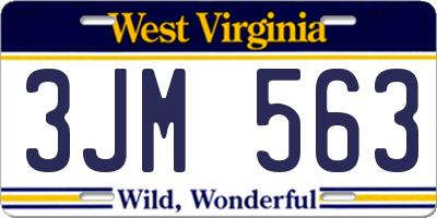 WV license plate 3JM563