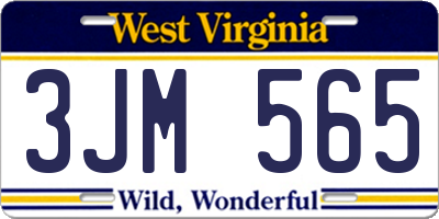 WV license plate 3JM565