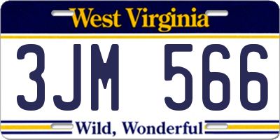 WV license plate 3JM566