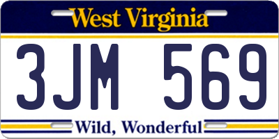 WV license plate 3JM569