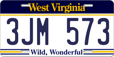 WV license plate 3JM573