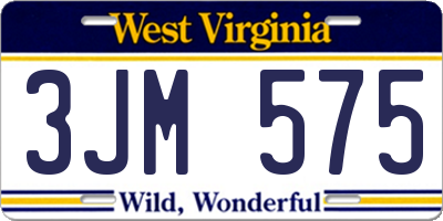 WV license plate 3JM575