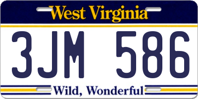 WV license plate 3JM586