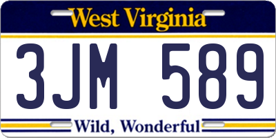 WV license plate 3JM589