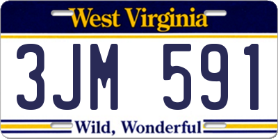 WV license plate 3JM591