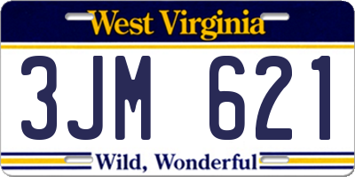 WV license plate 3JM621