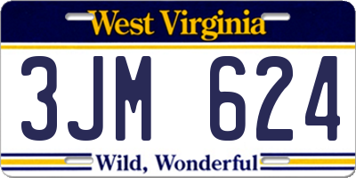 WV license plate 3JM624