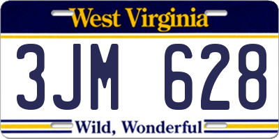 WV license plate 3JM628