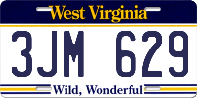 WV license plate 3JM629