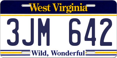 WV license plate 3JM642