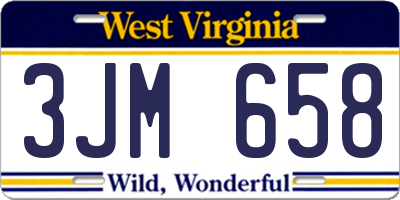 WV license plate 3JM658