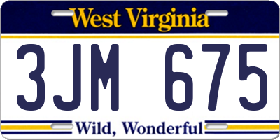 WV license plate 3JM675