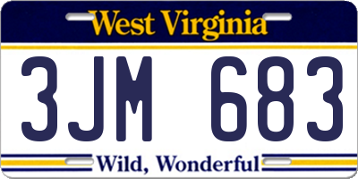 WV license plate 3JM683