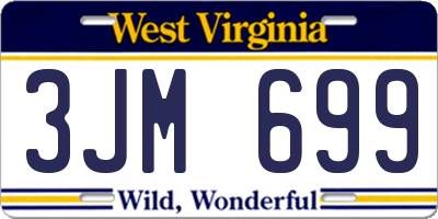 WV license plate 3JM699